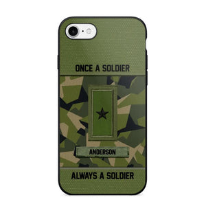 Personalized Once A Soldier Always A Soldier Sweden Soldier/ Veteran Rank Camo Phonecase 3D Printed 22DEC-DT14