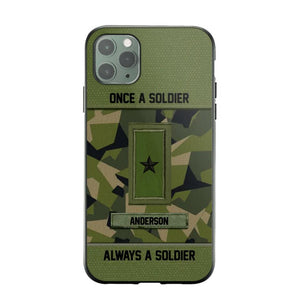 Personalized Once A Soldier Always A Soldier Sweden Soldier/ Veteran Rank Camo Phonecase 3D Printed 22DEC-DT14