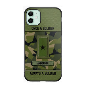 Personalized Once A Soldier Always A Soldier Sweden Soldier/ Veteran Rank Camo Phonecase 3D Printed 22DEC-DT14