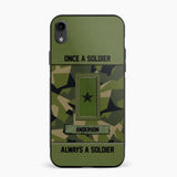 Personalized Once A Soldier Always A Soldier Sweden Soldier/ Veteran Rank Camo Phonecase 3D Printed 22DEC-DT14