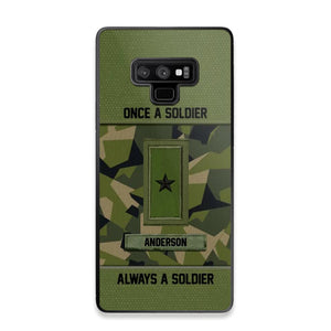 Personalized Once A Soldier Always A Soldier Sweden Soldier/ Veteran Rank Camo Phonecase 3D Printed 22DEC-DT14