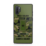 Personalized Once A Soldier Always A Soldier Sweden Soldier/ Veteran Rank Camo Phonecase 3D Printed 22DEC-DT14