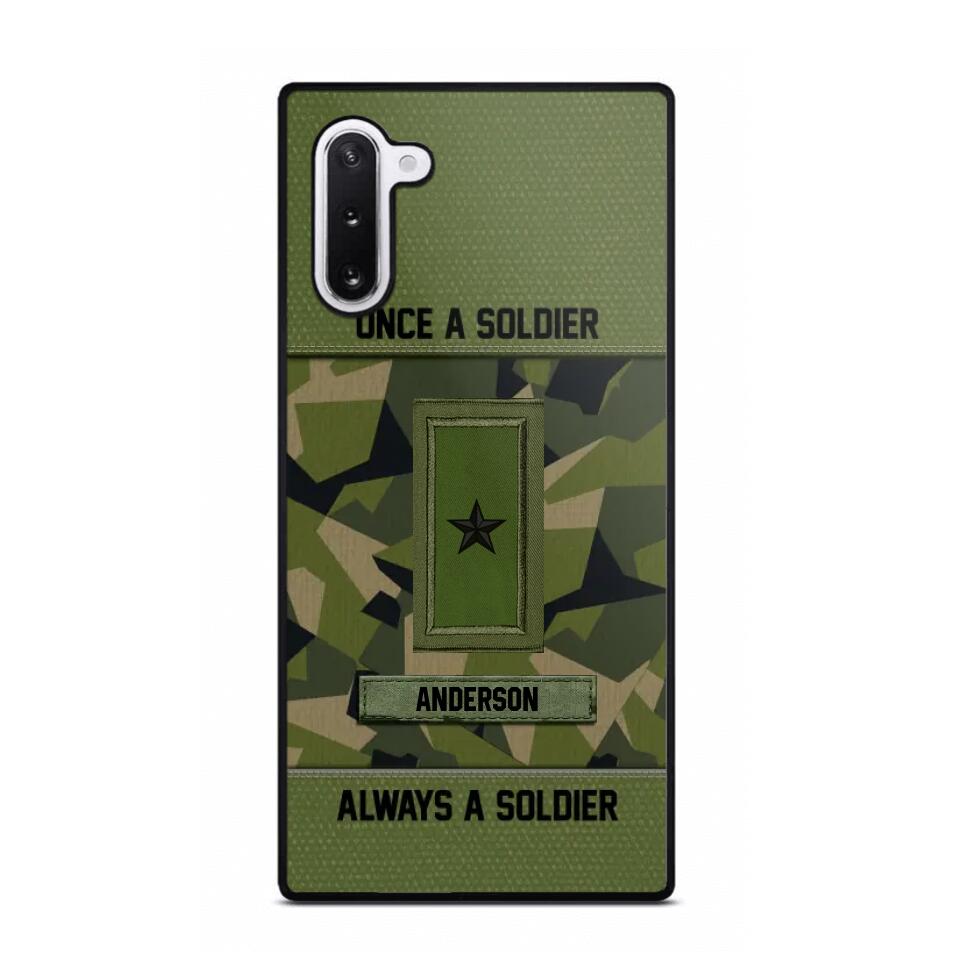 Personalized Once A Soldier Always A Soldier Sweden Soldier/ Veteran Rank Camo Phonecase 3D Printed 22DEC-DT14