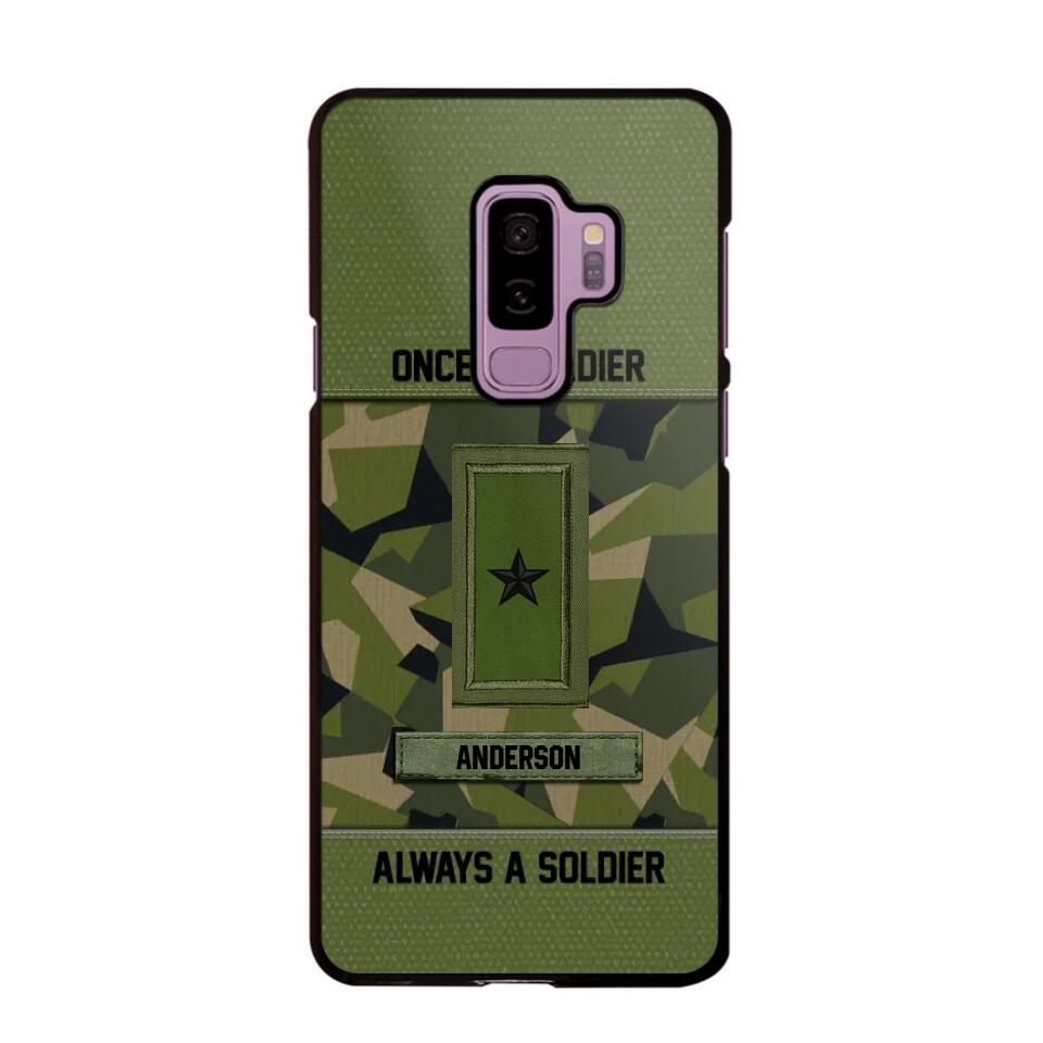 Personalized Once A Soldier Always A Soldier Sweden Soldier/ Veteran Rank Camo Phonecase 3D Printed 22DEC-DT14