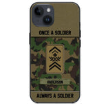 Personalized Once A Soldier Always A Soldier Swiss Soldier/ Veteran Rank Camo Phonecase 3D Printed 22DEC-DT14