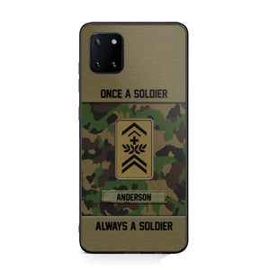 Personalized Once A Soldier Always A Soldier Swiss Soldier/ Veteran Rank Camo Phonecase 3D Printed 22DEC-DT14