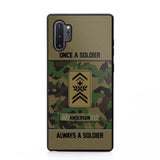 Personalized Once A Soldier Always A Soldier Swiss Soldier/ Veteran Rank Camo Phonecase 3D Printed 22DEC-DT14