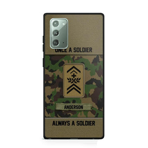 Personalized Once A Soldier Always A Soldier Swiss Soldier/ Veteran Rank Camo Phonecase 3D Printed 22DEC-DT14