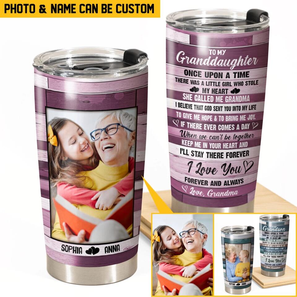 Personalized To My Grandson Once Upon A Time There Was A Little Boy Who Stole My Heart Tumbler Printed 22DEC-HQ26