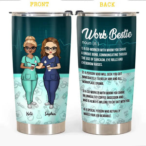 Personalized Nurse Work Besties Tumbler Printed QTDT2612