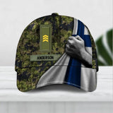 Personalized Finnish Soldier/ Veteran Rank Flag Camo Peaked Cap 3D Printed QTDT2612