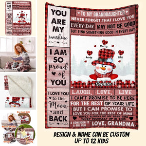 Personalized Grandma & Kid Christmas Gifts Quilt Blanket Printed 22DEC-HQ28