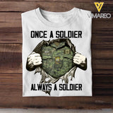 Personalized Canadian Soldier/ Veteran / Navy Or Sailor Once A Soldier Always A Soldier Tshirt Printed 22DEC-HQ26