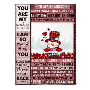 Personalized Grandma & Kid Christmas Gifts Quilt Blanket Printed 22DEC-HQ28