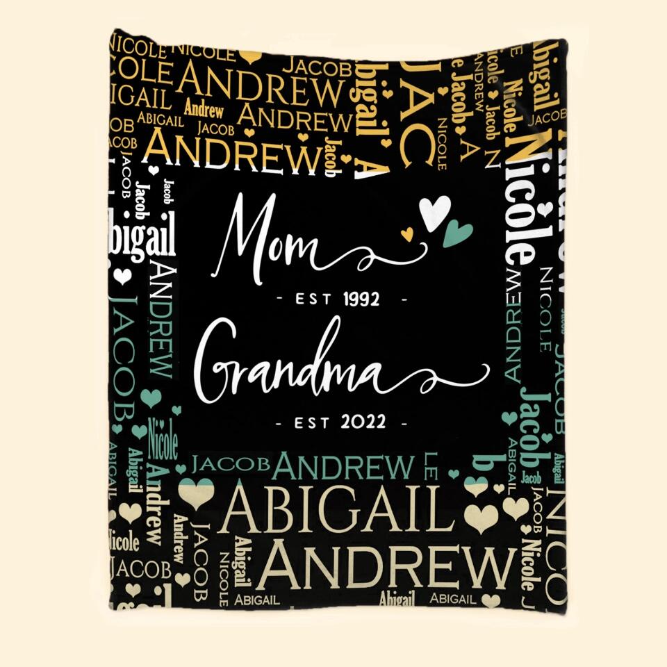 Personalized Mom & Grandma's Year Quilt Blanket Printed QTHQ2812