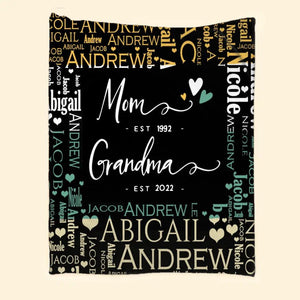 Personalized Mom & Grandma's Year Quilt Blanket Printed QTHQ2812