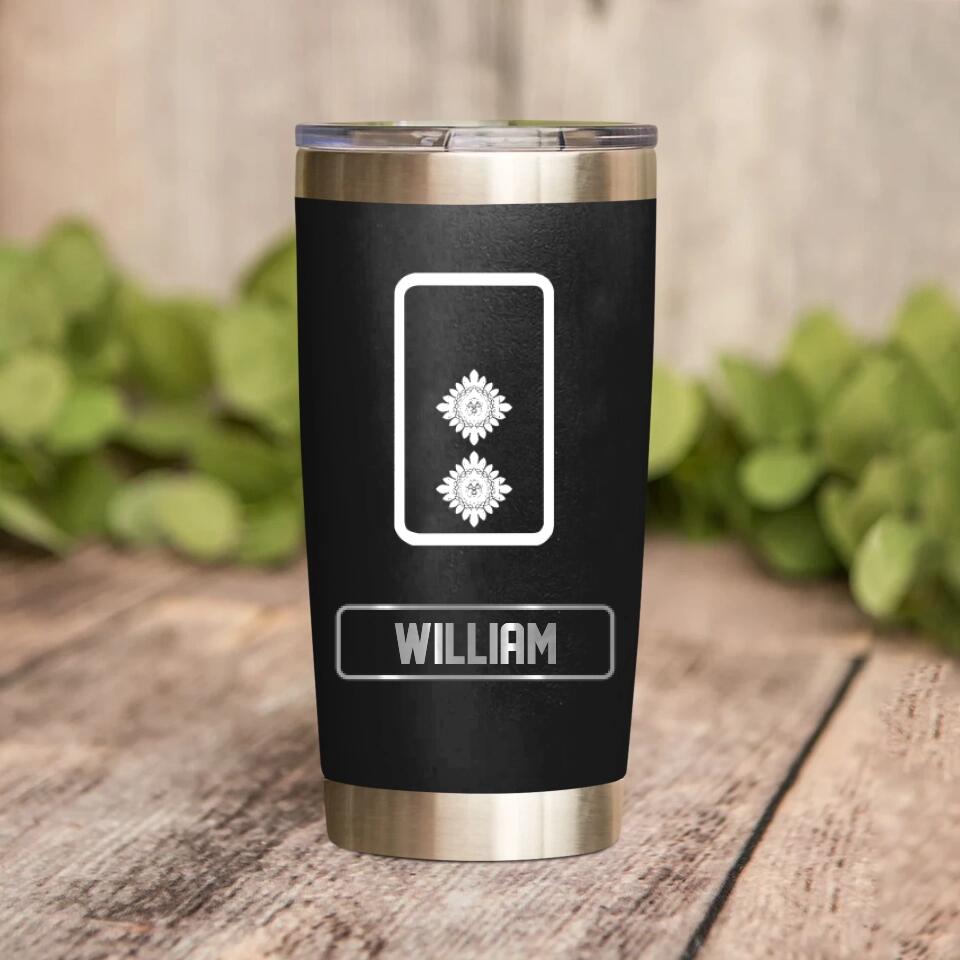 Personalized UK Veteran/Soldier Rank Camo Tumbler Printed 22DEC-DT30