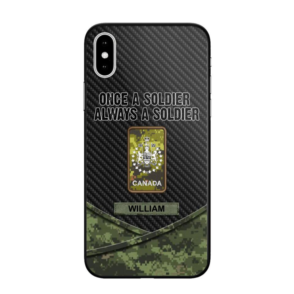 Personalized Canadian Once A Soldier Always A Soldier Camo Phonecase 3D Printed 23JAN-HY03