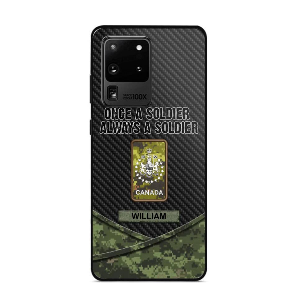 Personalized Canadian Once A Soldier Always A Soldier Camo Phonecase 3D Printed 23JAN-HY03