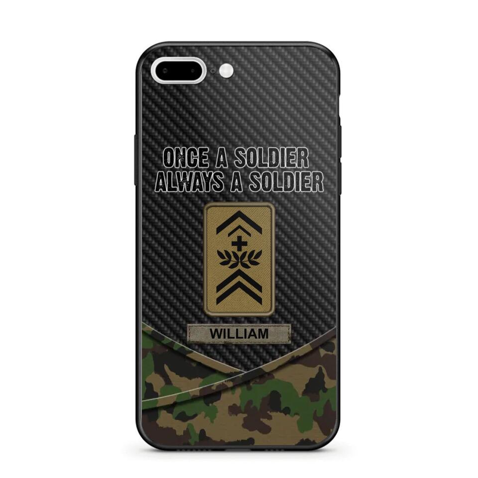 Personalized Swiss Once A Soldier Always A Soldier Camo Phonecase 3D Printed 23JAN-HY03