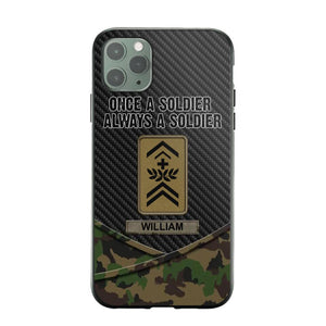 Personalized Swiss Once A Soldier Always A Soldier Camo Phonecase 3D Printed 23JAN-HY03