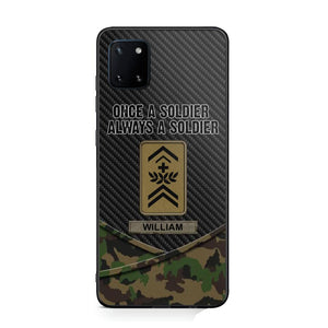 Personalized Swiss Once A Soldier Always A Soldier Camo Phonecase 3D Printed 23JAN-HY03