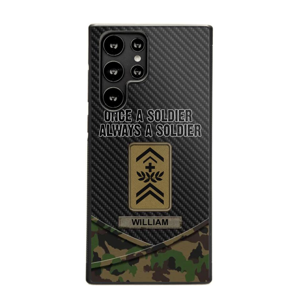 Personalized Swiss Once A Soldier Always A Soldier Camo Phonecase 3D Printed 23JAN-HY03