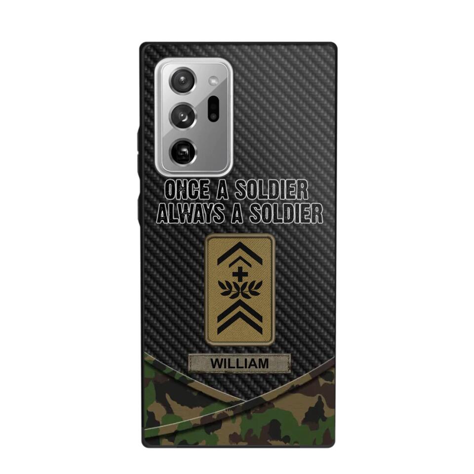 Personalized Swiss Once A Soldier Always A Soldier Camo Phonecase 3D Printed 23JAN-HY03