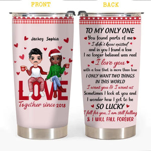 Personalized To My Only One Love Couple Gifts Tumbler Printed PNHY0301