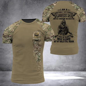 Personalized I Am UK Veteran I Would Put The Uniform Back On Rank Camo 3D Printed Tshirt 23JAN-HQ03