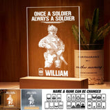 Personalized Australian Soldier/ Veteran Once A Soldier Always A Soldier Rank Name Led Lamp Printed 23JAN-DT05