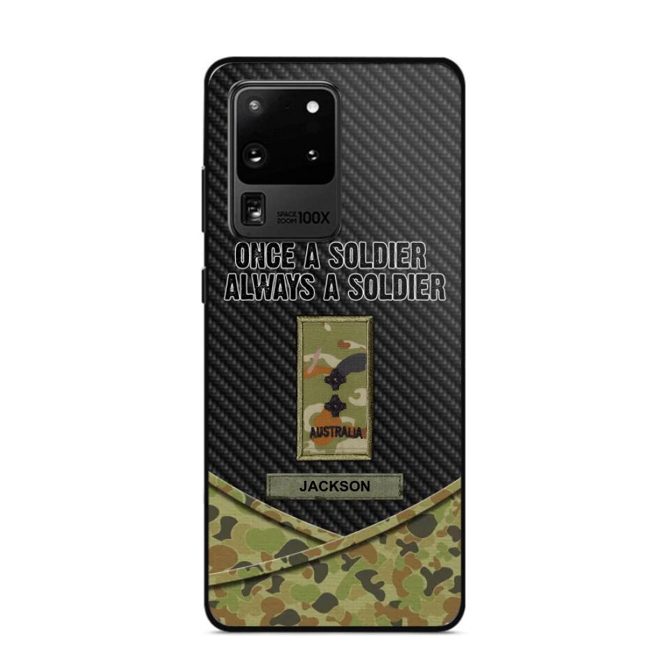 Personalized Australian Once A Soldier Always A Soldier Camo Phonecase 3D Printed 23JAN-HY03