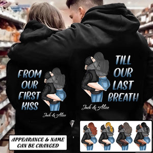 Personalized From Our First Kis till Our Last Breath Couple Hoodie Printed Valentine's Day Gift 23JAN-VD09