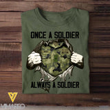 Personalized Once A Soldier Always A Soldier Sweden Soldier/ Veteran Rank Camo Tshirt Printed 23DEC-HQ09