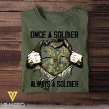 Personalized Once A Soldier Always A Soldier Norwegian Soldier/ Veteran Rank Camo Tshirt Printed 23DEC-HQ09