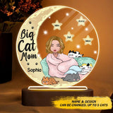 Personalized Big Cat Mom  Led Lamp Printed PNHY1001