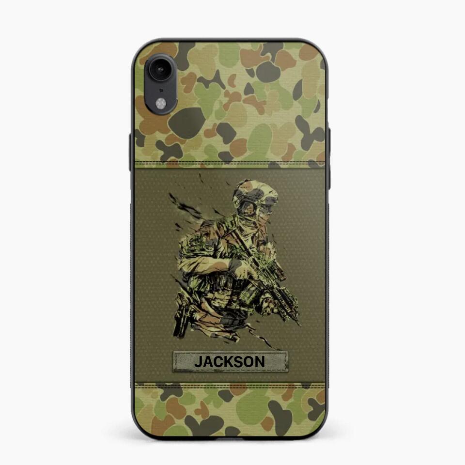 Personalized Australian Soldier/ Veteran Camo Phonecase 3D Printed 23JAN-HY10