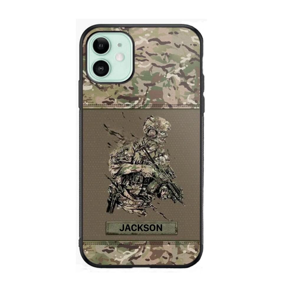 Personalized UK Soldier/ Veteran Camo Phonecase 3D Printed 23JAN-HY10