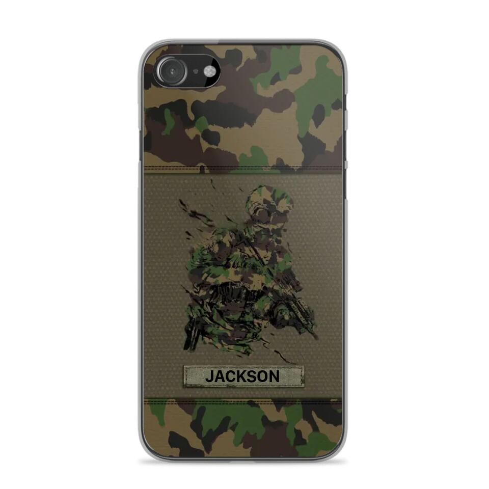 Personalized Swiss Soldier/ Veteran Camo Phonecase 3D Printed 23JAN-HY10