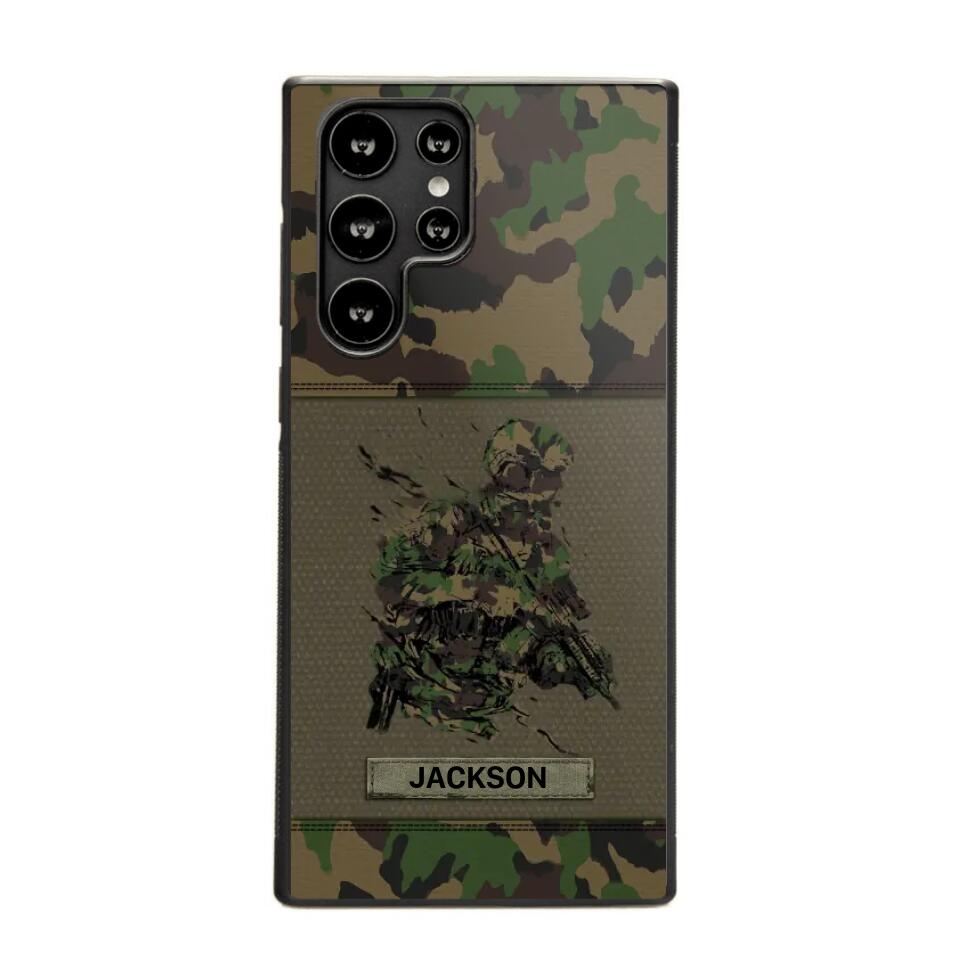 Personalized Swiss Soldier/ Veteran Camo Phonecase 3D Printed 23JAN-HY10