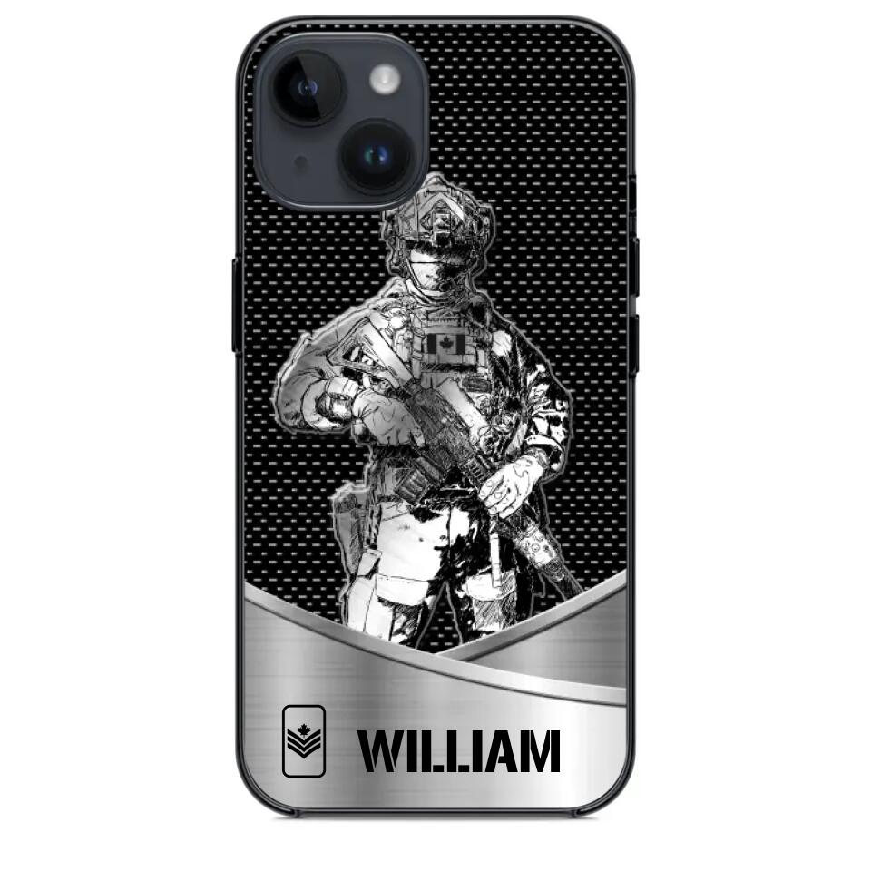 Personalized Canadian Soldier/ Veteran Rank Camo Phonecase 3D Printed 23JAN-DT10