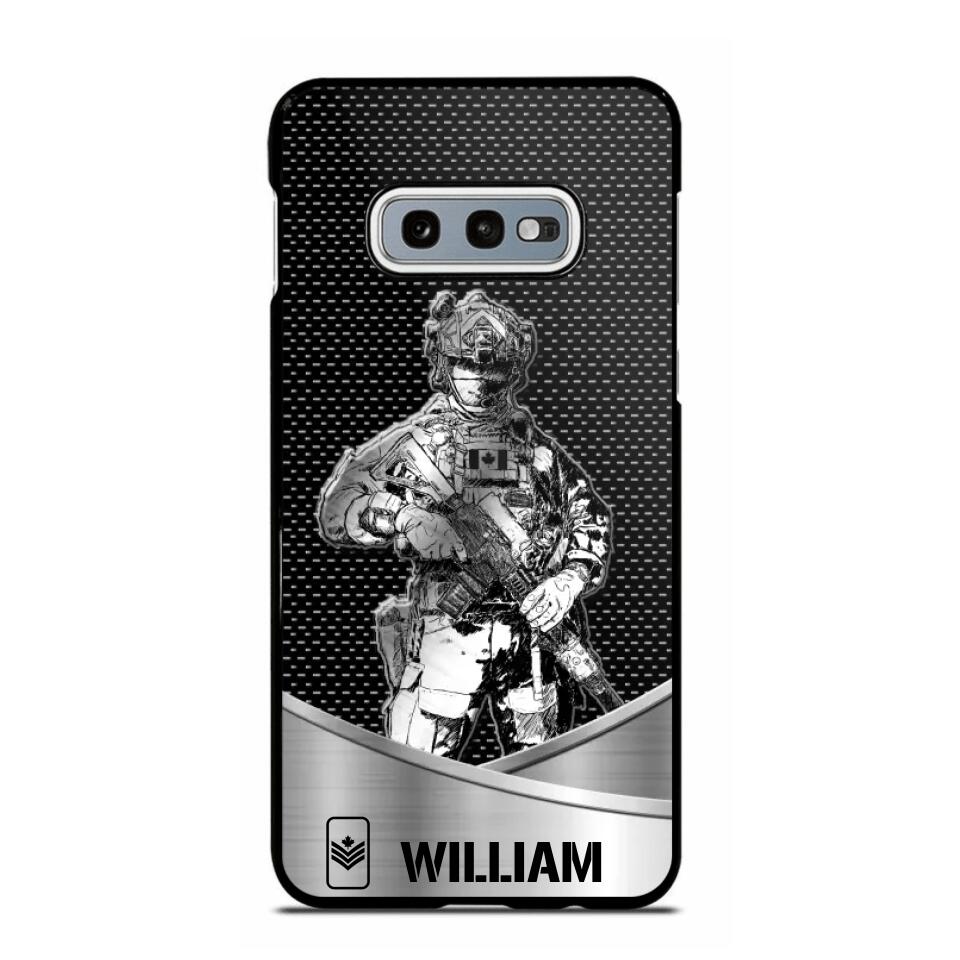 Personalized Canadian Soldier/ Veteran Rank Camo Phonecase 3D Printed 23JAN-DT10