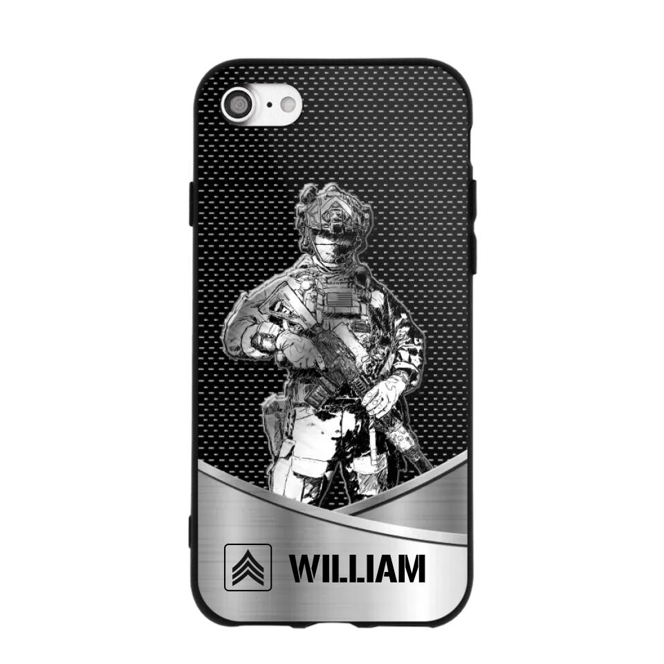 Personalized US Soldier/ Veteran Rank Camo Phonecase 3D Printed 23JAN-DT10