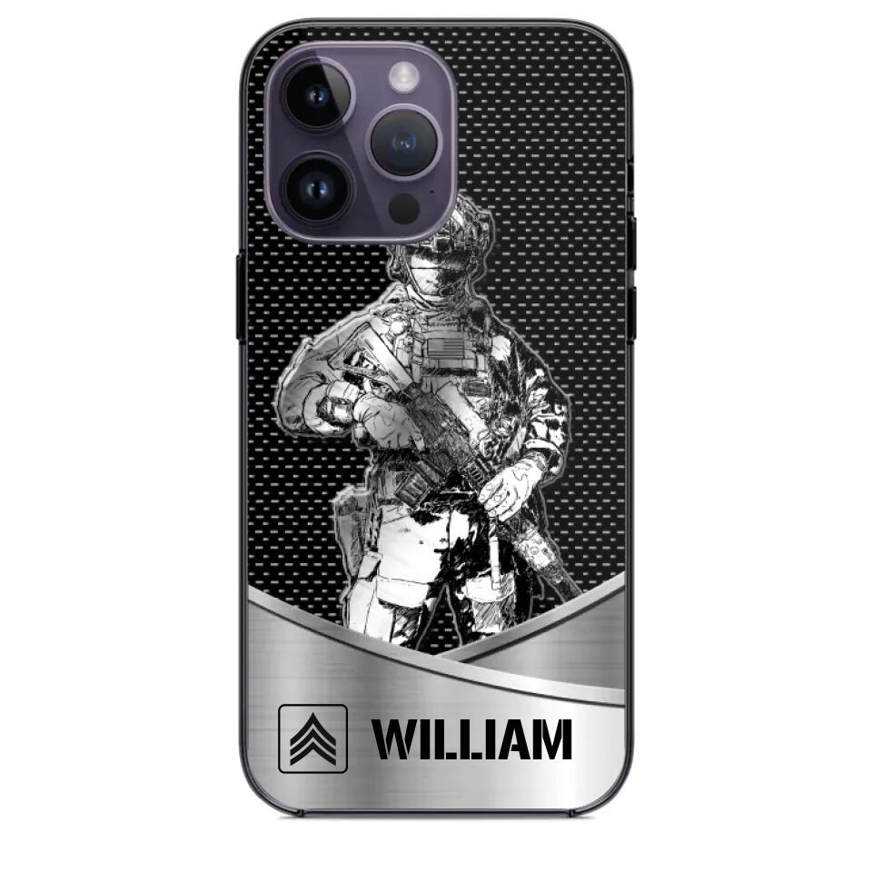 Personalized US Soldier/ Veteran Rank Camo Phonecase 3D Printed 23JAN-DT10