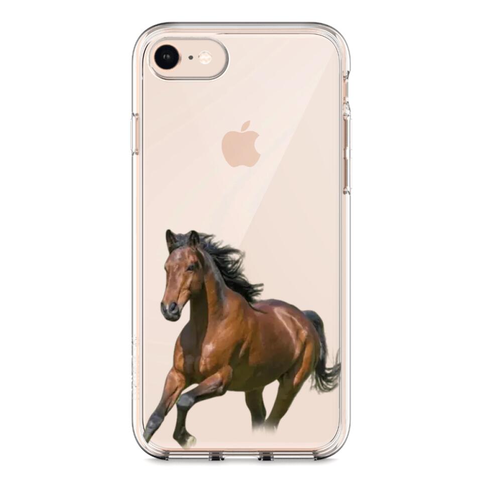 Personalized Horse Lover Transparent Silicone Phone Case 22JAN-VD10