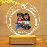 Personalized Family Diamond Couple Valentine's Gifts Led Lamp Printed PNHY1001