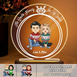 Personalized Family Diamond Couple Valentine's Gifts Led Lamp Printed PNHY1001