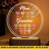 Personalized Mom Grandma Kid Name Heart Led Lamp Printed QTHQ1101