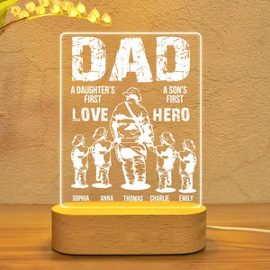 Personalized Dad A Daughter's First Love A Son's First Hero Led Lamp Printed 23JAN-DT07