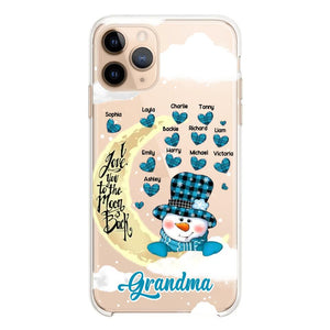 Personalized Grandma Snowman I Love You To The Moon And Back kid Name Heart Phonecase 3D Printed 23JAN-DT13